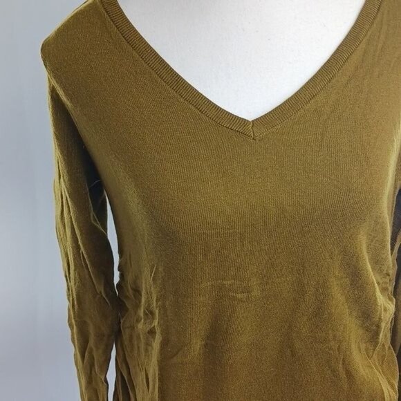 Isabel Maternity Sweater Olive Green Pullover Ruched V Neck Womens Size XS - Picture 3 of 7
